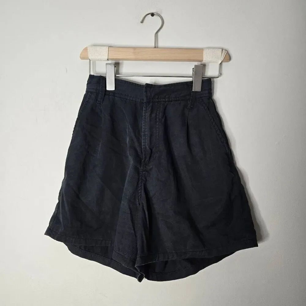 Good American Boss A-Line Shorts Size 0 Black High Rise